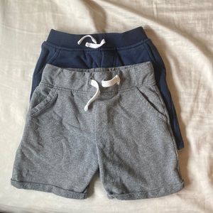 Grey and Navy Blue Toddler Shorts